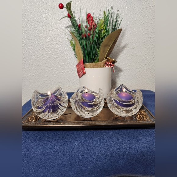 Mikasa Vintage Crystal Candle Holders Elegant Accents (Set Of 3)